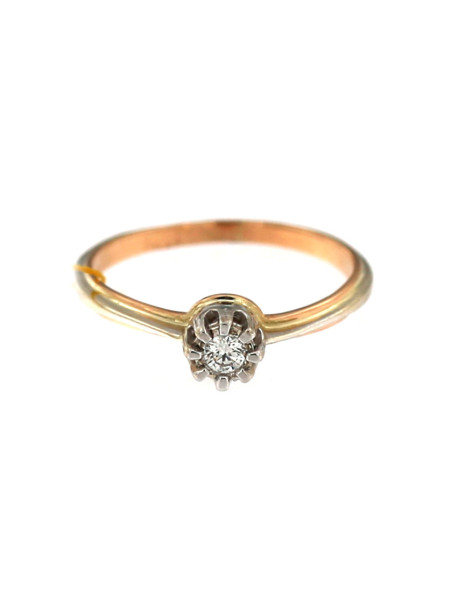 Rose gold ring with diamond DRBR03-04 17.5 MM