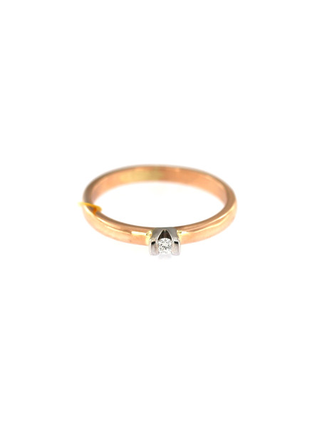 Rose gold ring with diamond DRBR08-01 15.5 MM