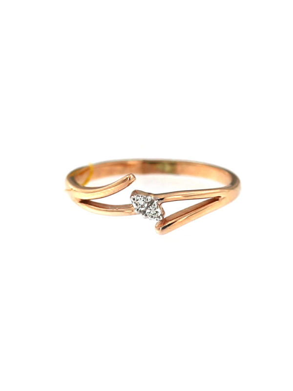 Rose gold ring with diamonds DRBR07-02