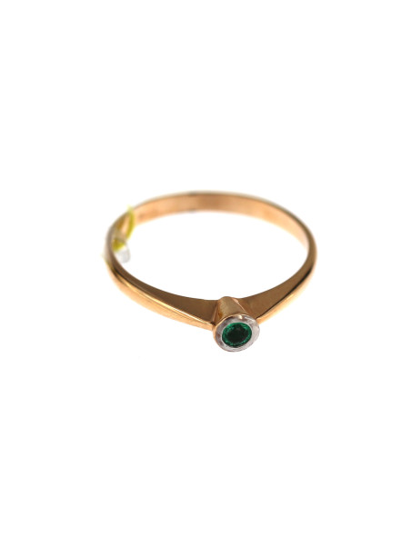 Rose gold ring with emerald DRBR17-SMRGD-02