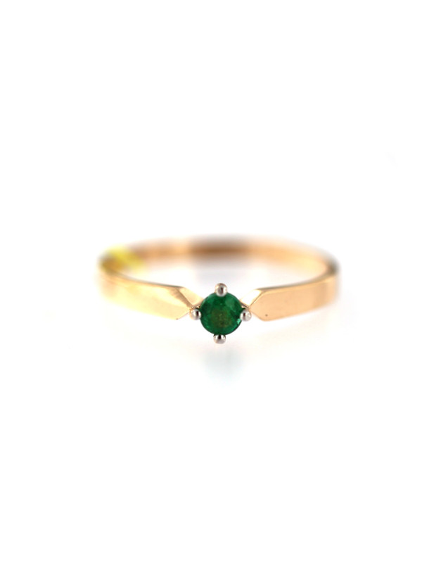 Auksinis žiedas su smaragdu DRBR37