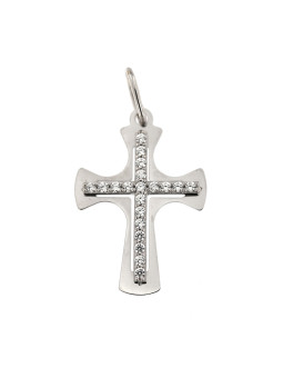 Balto aukso kryželis su cirkoniais ABK03-03