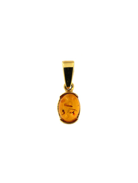 Geltono aukso pakabukas su gintaru AGAK-G01-01