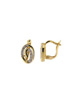 Yellow gold earrings with cz BGA03-01-06
