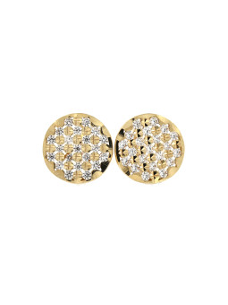 Yellow gold earrings with cz BGA03-02-01