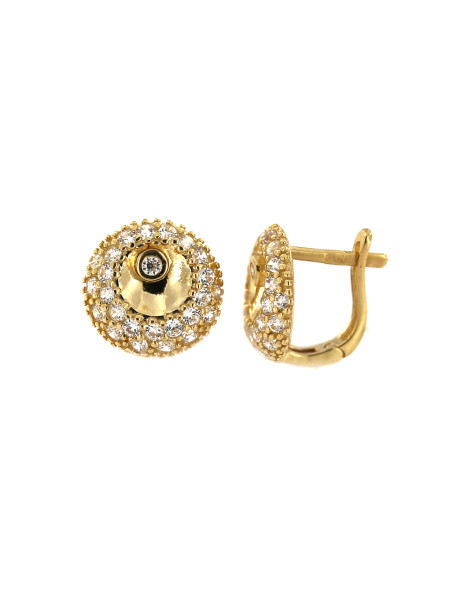 Yellow gold earrings with cz BGA03-02-02