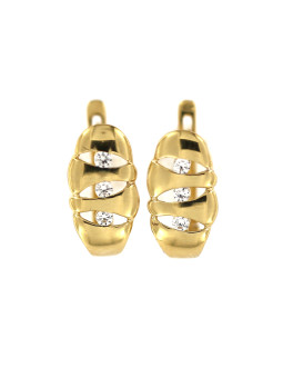 Yellow gold earrings with cz BGA03-03-01