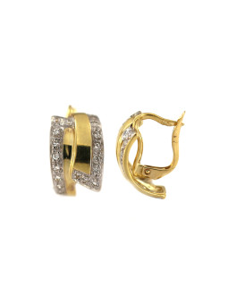 Yellow gold earrings with cz BGA03-04-02