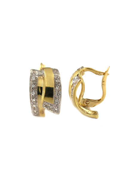 Yellow gold earrings with cz BGA03-04-02