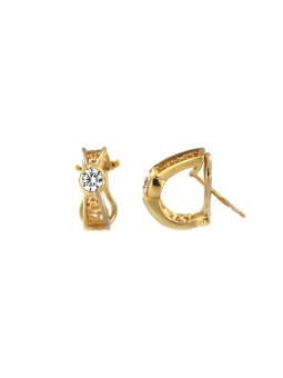 Yellow gold earrings with cz BGA03-04-03