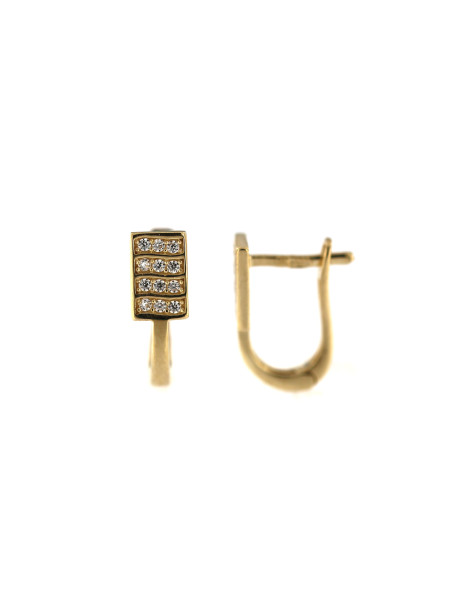 Yellow gold earrings with cz BGA03-05-02