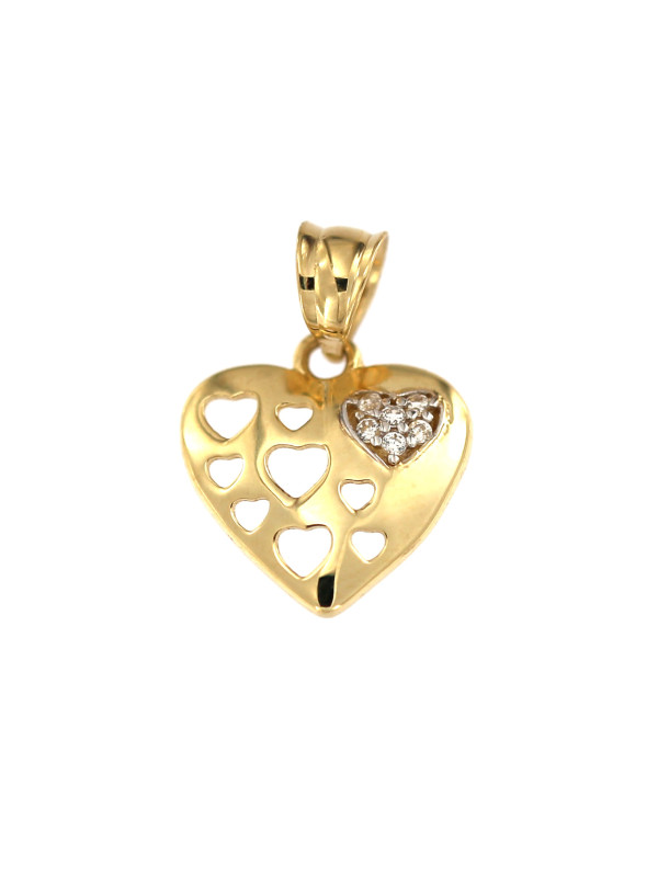Yellow gold heart pendant AGS02-15