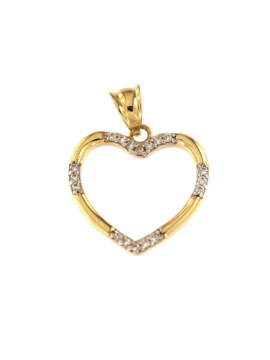 Yellow gold heart pendant AGS02-16