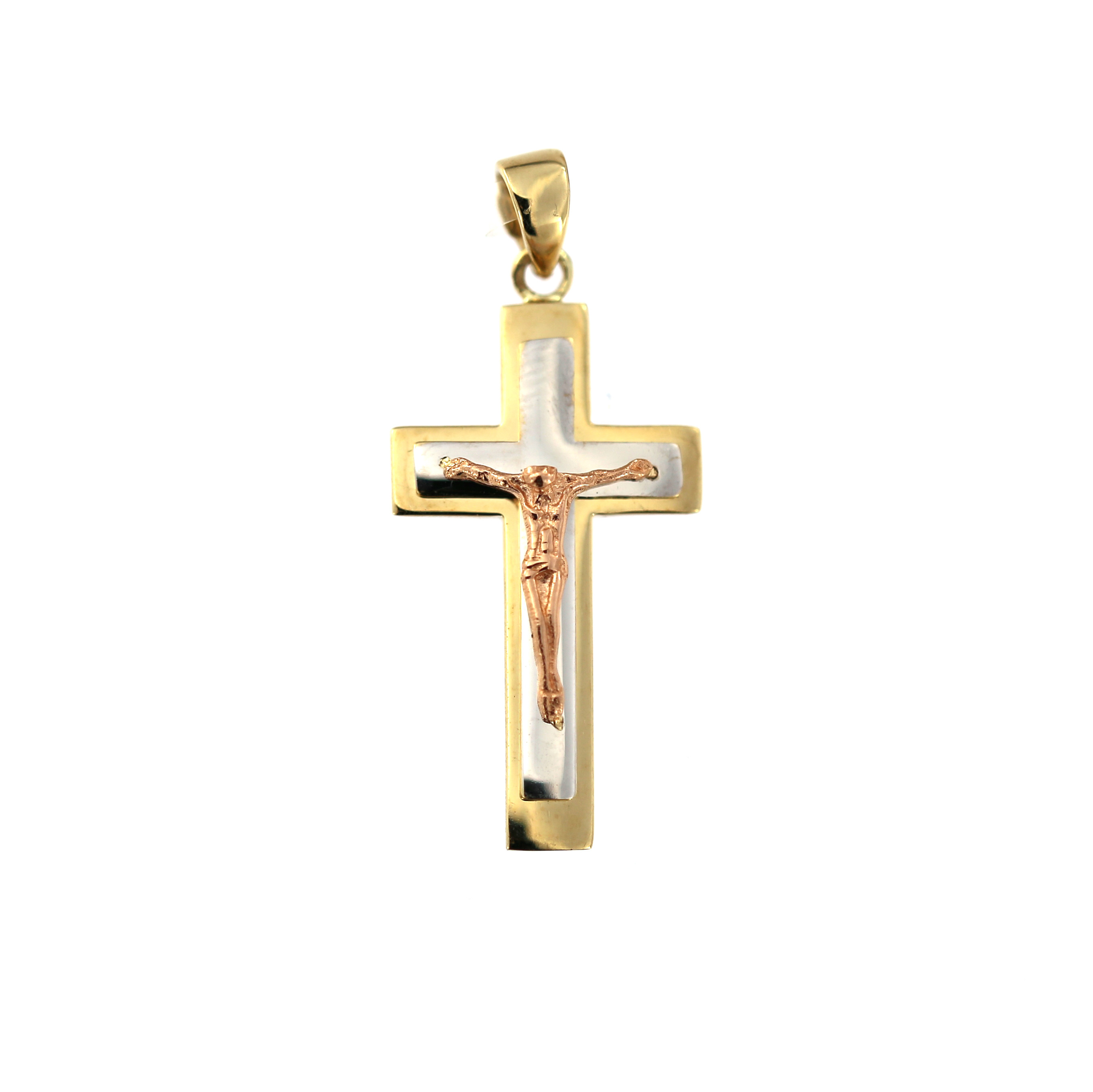 Yellow gold cross pendant AGK02-10
