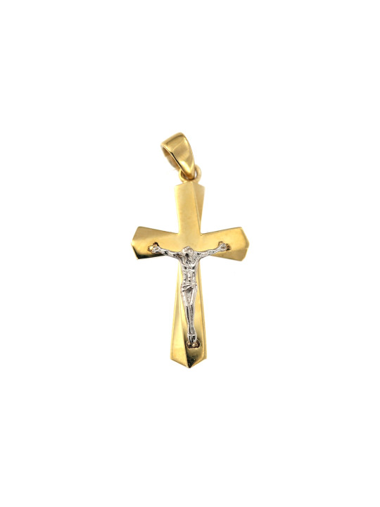 Yellow gold cross pendant AGK02-12