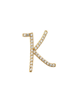 Yellow gold initial letter pendant AGR-K-03