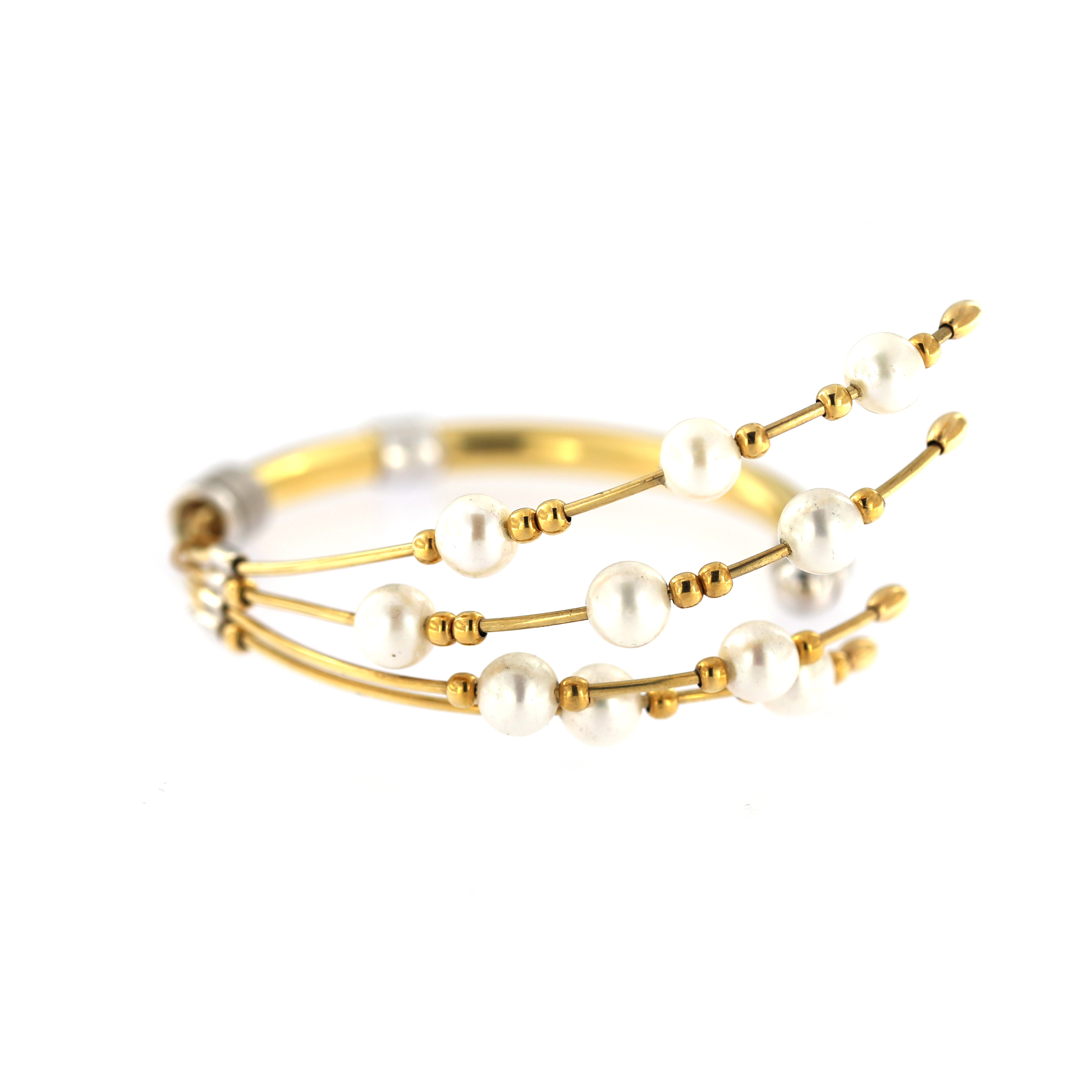 Yellow gold pearl bracelet EGZPRL04-01