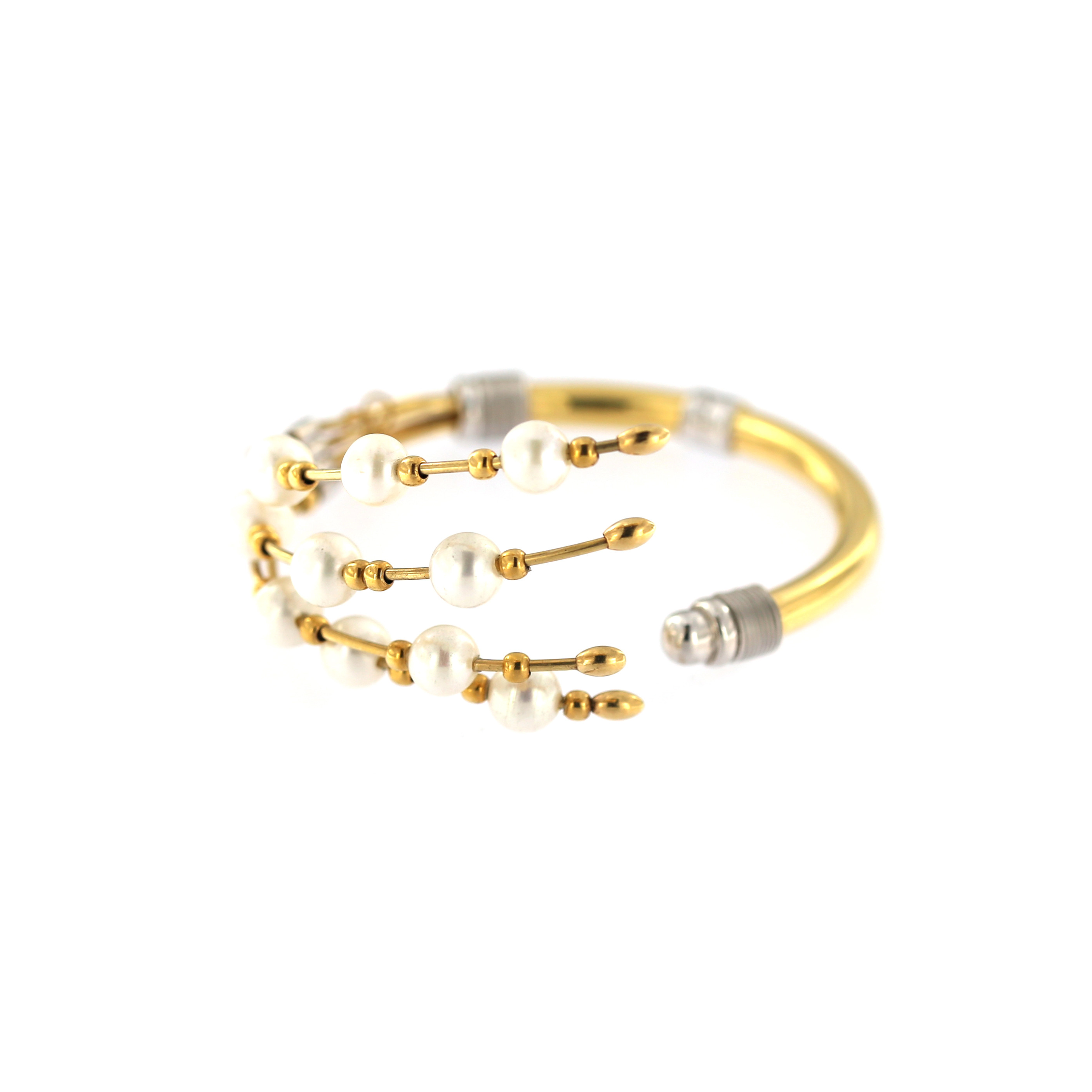 Yellow gold pearl bracelet EGZPRL04-01