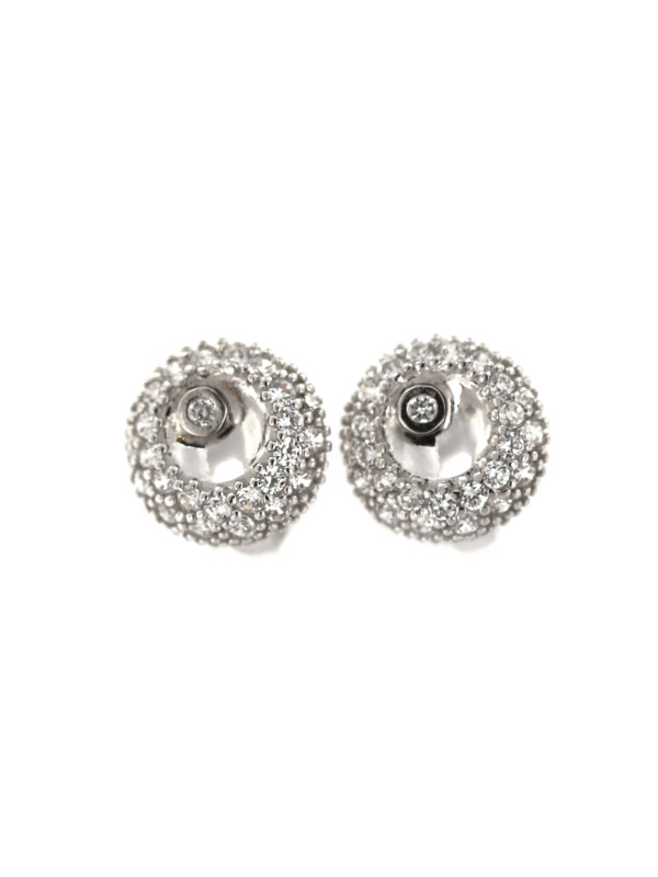 White gold zirconia earrings BBA02-01-01