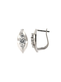 White gold zirconia earrings BBA02-01-04