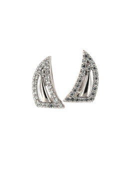 White gold zirconia earrings BBA02-02-01