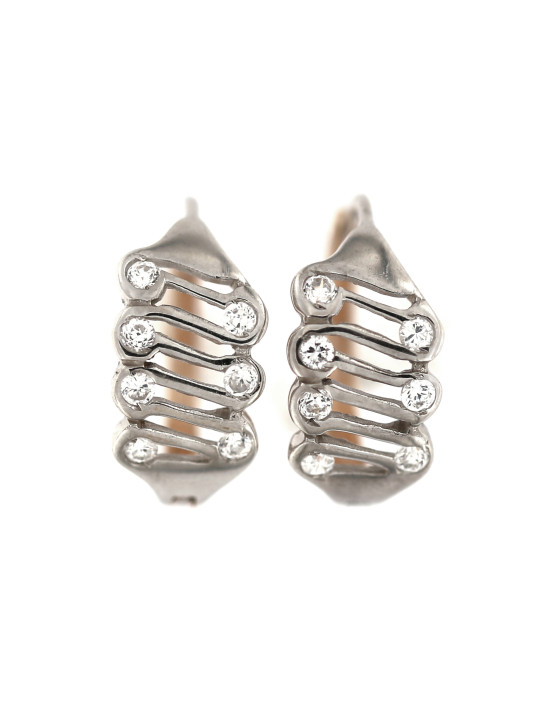 White gold zirconia earrings BBA02-02-03