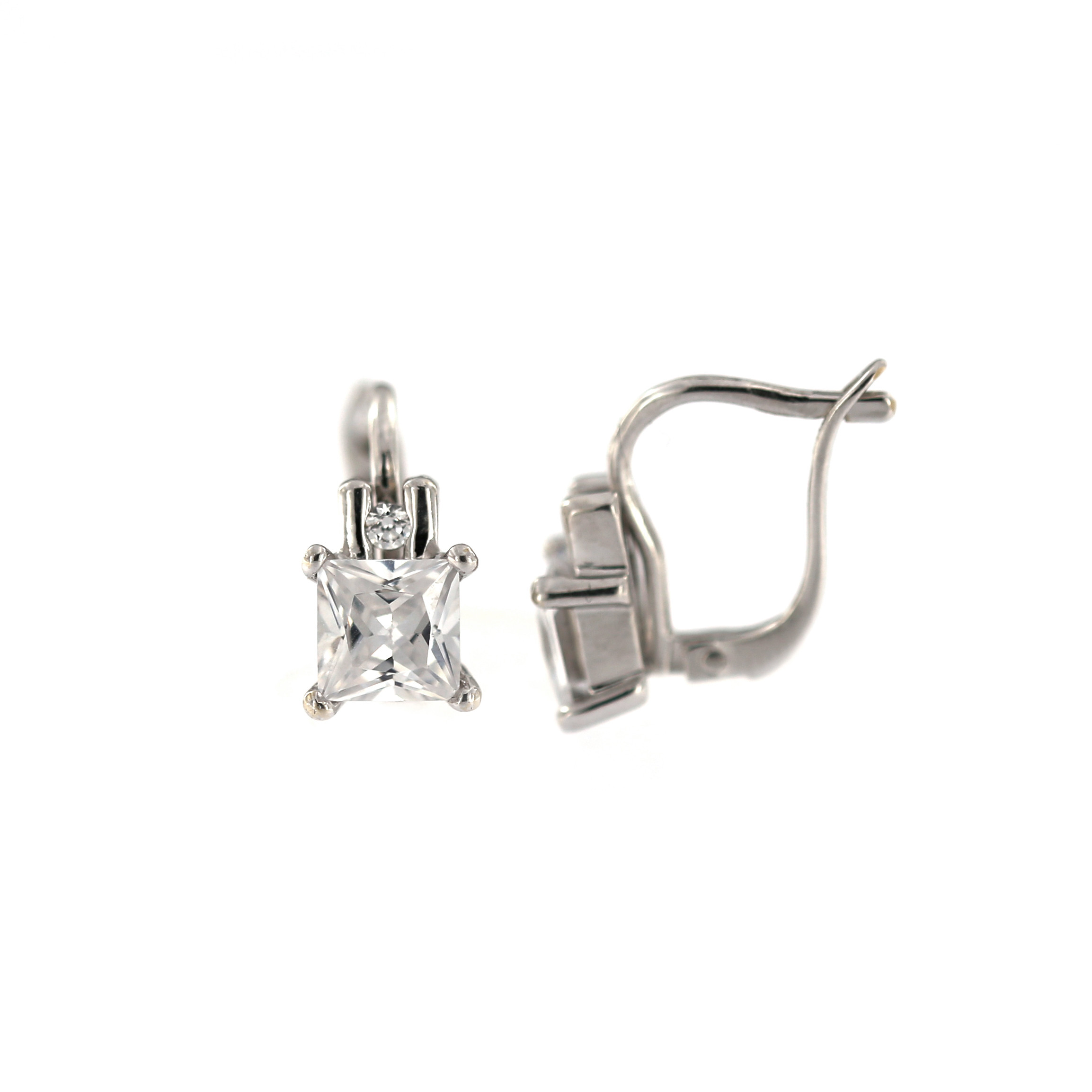 White gold zirconia earrings BBA02-04-04