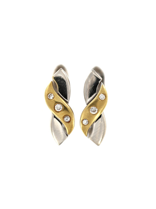 White gold zirconia earrings BBA02-05-01