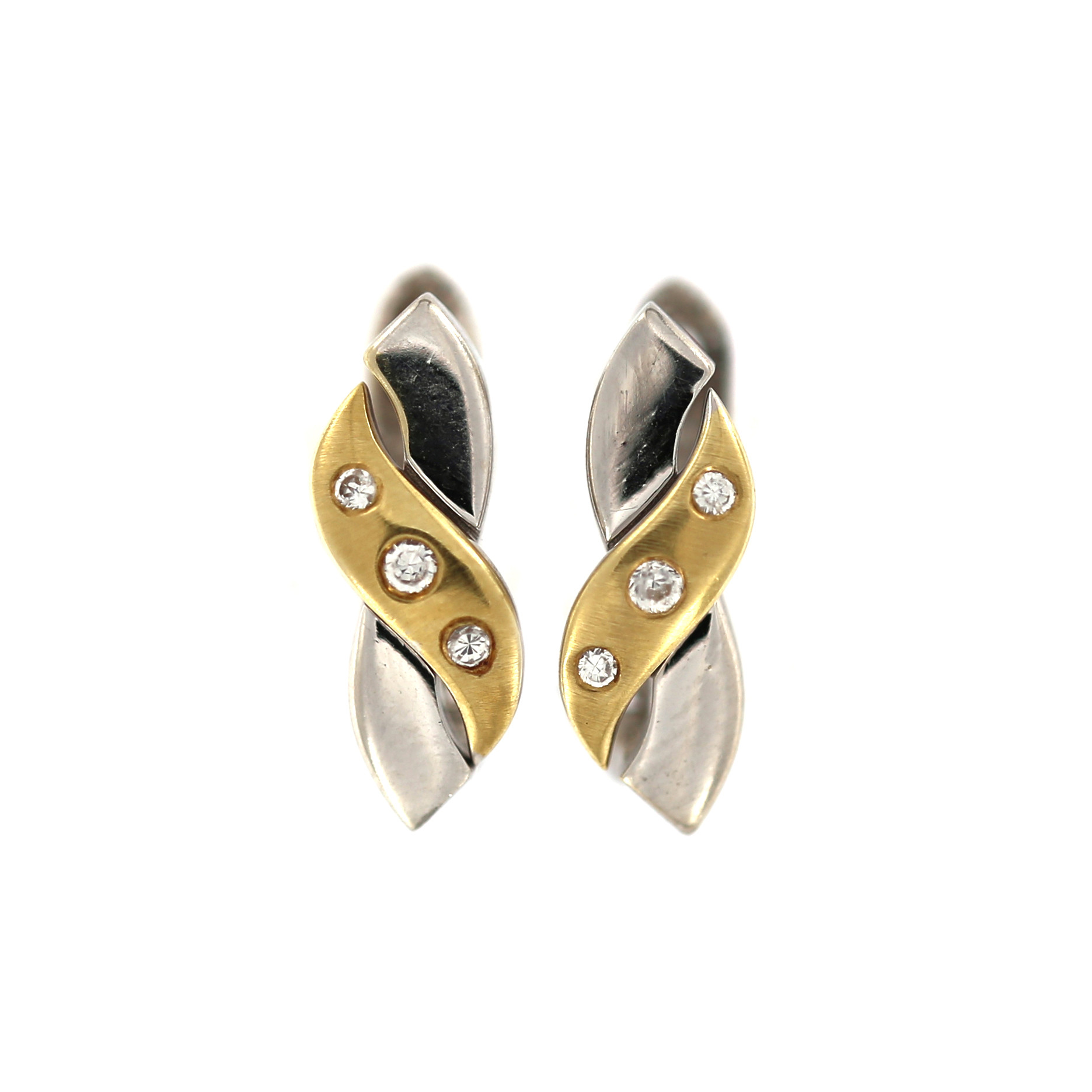 White gold zirconia earrings BBA02-05-01