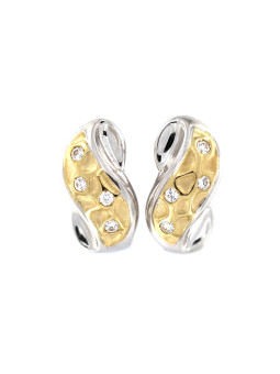 Balto aukso auskarai su cirkoniais BBA02-05-02