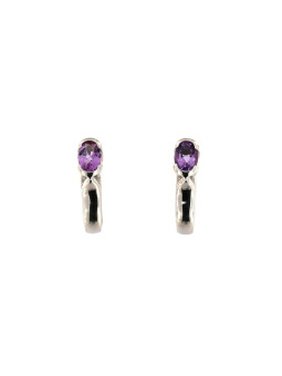 White gold amethyst earrings BBA04-V-01