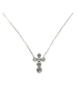 White gold cross pendant necklace CPB05-01