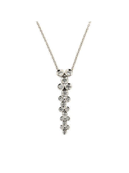 White gold diamond pendant necklace CPBR02-01
