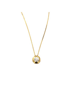 Geltono aukso grandinėlė su Swarovski pakabuku CPG13-01