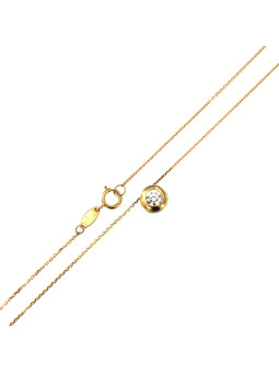 Geltono aukso grandinėlė su Swarovski pakabuku CPG13-01