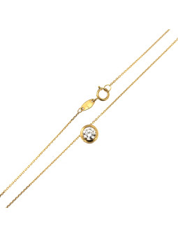 Yellow gold Swarovski pendant necklace CPG13-02