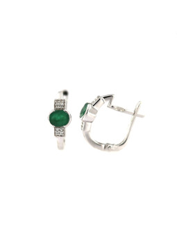 White gold emerald earrings BBBR01-01-02