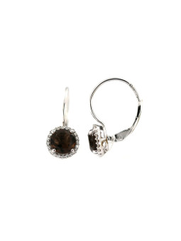 White gold smoky quartz earrings BBBR02-02-02
