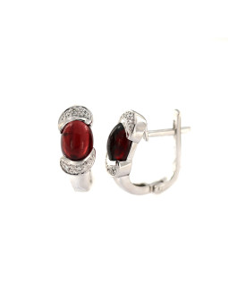 White gold garnet earrings BBBR02-04-01
