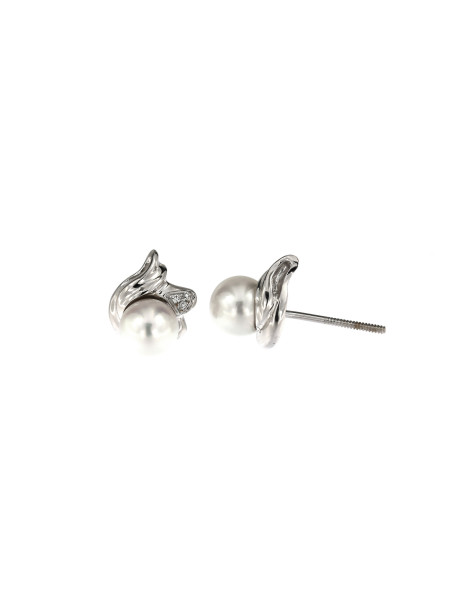 White gold pearl earrings BBBR03-01-01