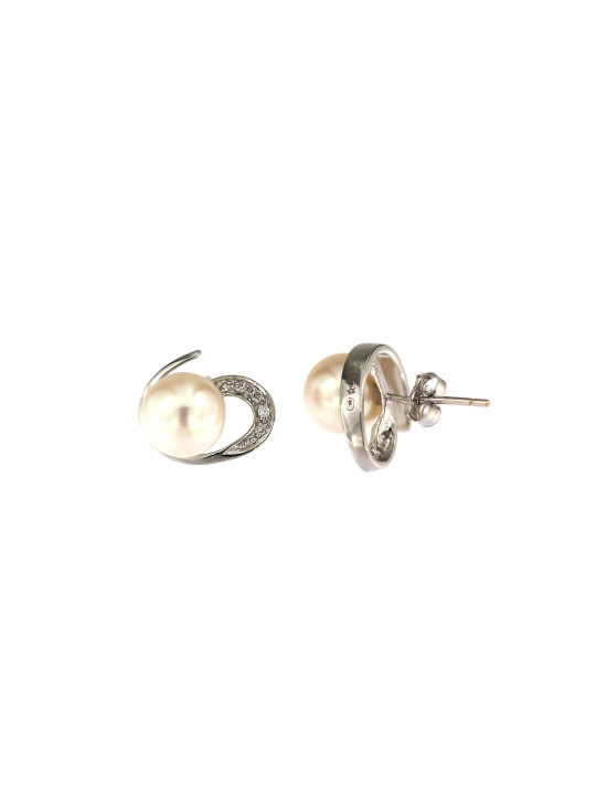 White gold pearl earrings BBBR03-01-02