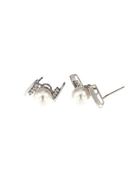 White gold pearl earrings BBBR03-01-03