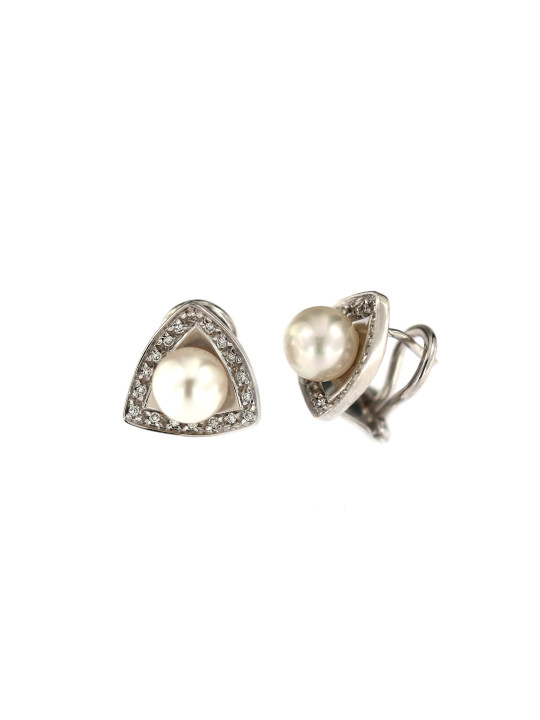 White gold pearl earrings BBBR03-02-01