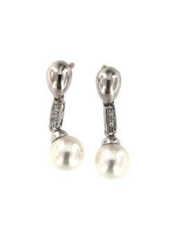 White gold pearl earrings BBBR03-03-01