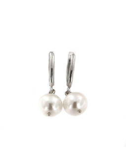 White gold pearl earrings BBP01-01-02