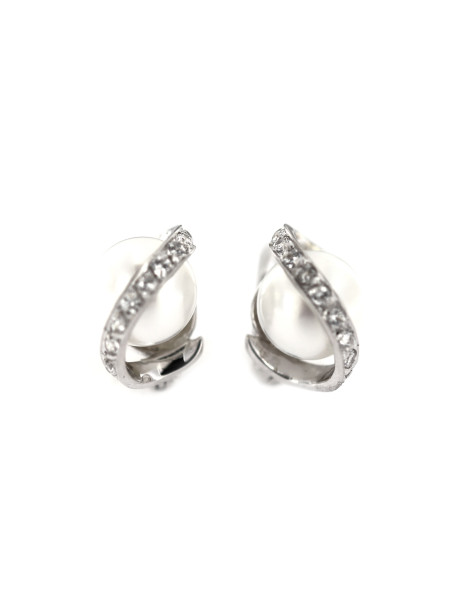 White gold pearl earrings BBP01-02-01