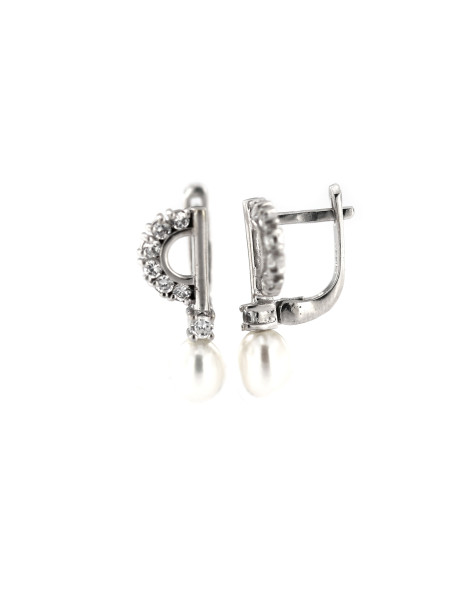 White gold pearl earrings BBP01-02-02