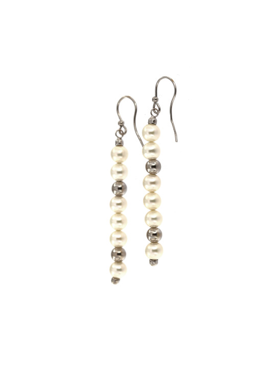 White gold pearl earrings BBP01-04-01