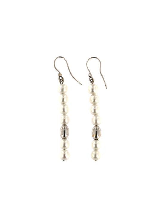 White gold pearl earrings BBP01-04-02