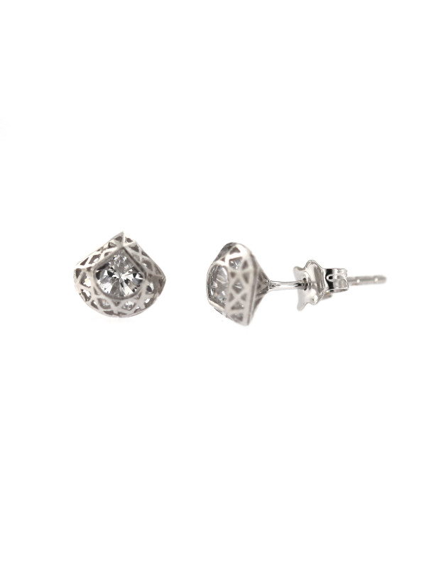 White gold zirconia earrings BBV05-01-02